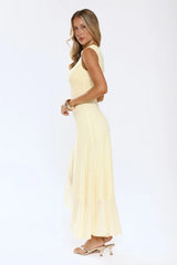 Darling At Dusk Long Sleeve Maxi Dress Yellow