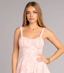Pretty Agenda Floral Woven Ruffle Maxi Dress