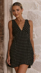 Gabriella Mini Dress - Black Floral