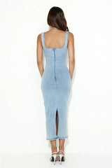Momentum Maker Midi Dress Light Denim