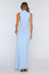 Radiant Petal Maxi Dress Blue