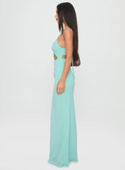 No Control Keyhole Maxi Dress Aqua