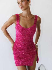 Centerfold Sequin Mini Dress Pink