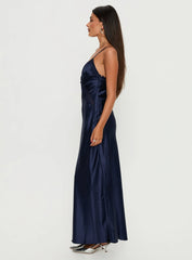 Madelene Lace V Neck Maxi Dress Navy