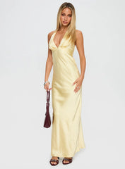 Good For You Halter Maxi Dress Lemon