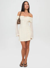 Colettie Long Sleeve Mini Dress Cream