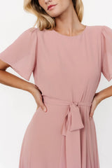 Naomi Short Sleeve Maxi Dress | Blush Pink