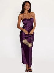 Fireproof Halter Maxi Dress Plum