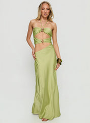 Morissa Halter Cut Out Maxi Dress Green