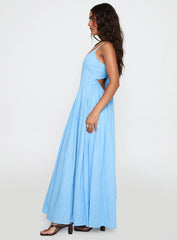 Palisades Tie Up Maxi Dress Blue