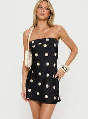 Phillipa Mini Dress Black / White Polka Dot