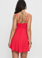 Moon Quartz Mini Dress Red