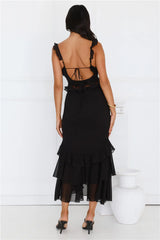 Golden Rooftops Midi Dress Black