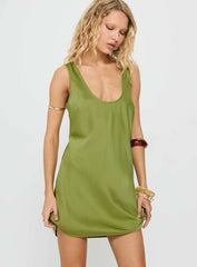 Kalyssia Tie Back Shift Mini Dress Green