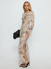 Switch Places Sheer Maxi Dress Animal