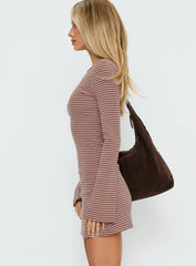 Bryanna Long Sleeve Mini Dress Pink / Brown