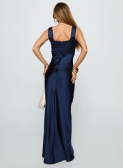 Dasha Satin Maxi Dress Navy
