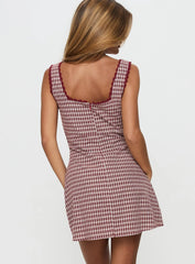 Dasha Mini Dress Red Check Petite