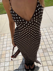 Jorjana Maxi Dress Brown / White Polka Dot
