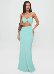 No Control Keyhole Maxi Dress Aqua