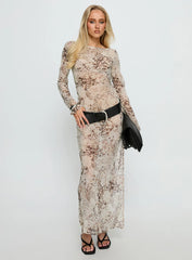 Switch Places Sheer Maxi Dress Animal