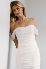 Alessandra Mesh Midi Dress | Off White