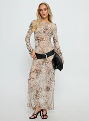 Switch Places Sheer Maxi Dress Animal