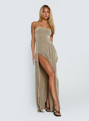 Inka Strapless Maxi Dress Taupe