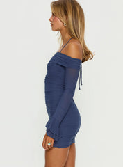 Taylon Off The Shoulder Mini Dress Navy