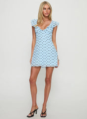 I Guess So Mini Dress Blue Polka Dot