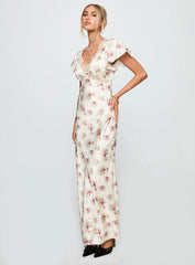 Miraselle Maxi Dress Cream Floral
