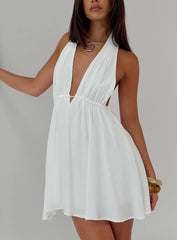 Saddler Mini Dress White