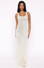 Trying To Forget Me Knit Maxi Dress Cream