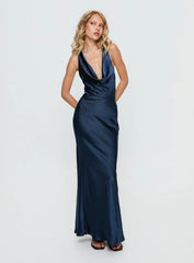 Aubrienna Cowl Neck Maxi Dress Navy