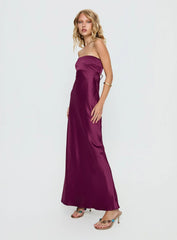 Rozelle Strapless Maxi Dress Currant