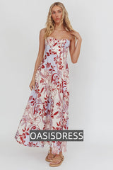 Echoes Tied Back A-Line Midi Dress Floral Lilac