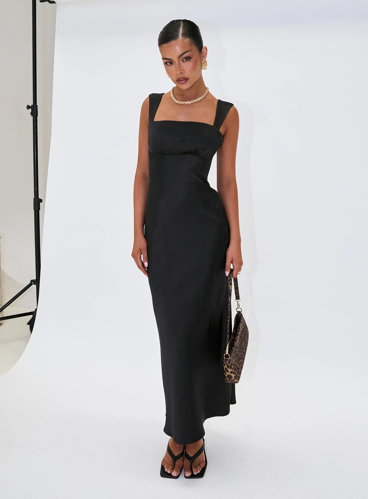Radioactive Bias Cut Maxi Dress Black