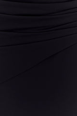 Giulia Chiffon Draped Maxi Dress - Black