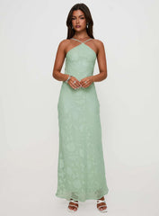 Zoelle Halter Maxi Dress Sage