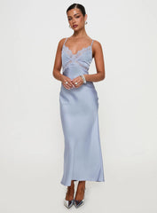 Treasure Bias Cut Maxi Dress Blue