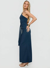 Kaydiana Halter Keyhole Maxi Dress Navy