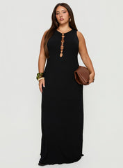 Dejonge Ring Sleeveless Maxi Dress Black Curve