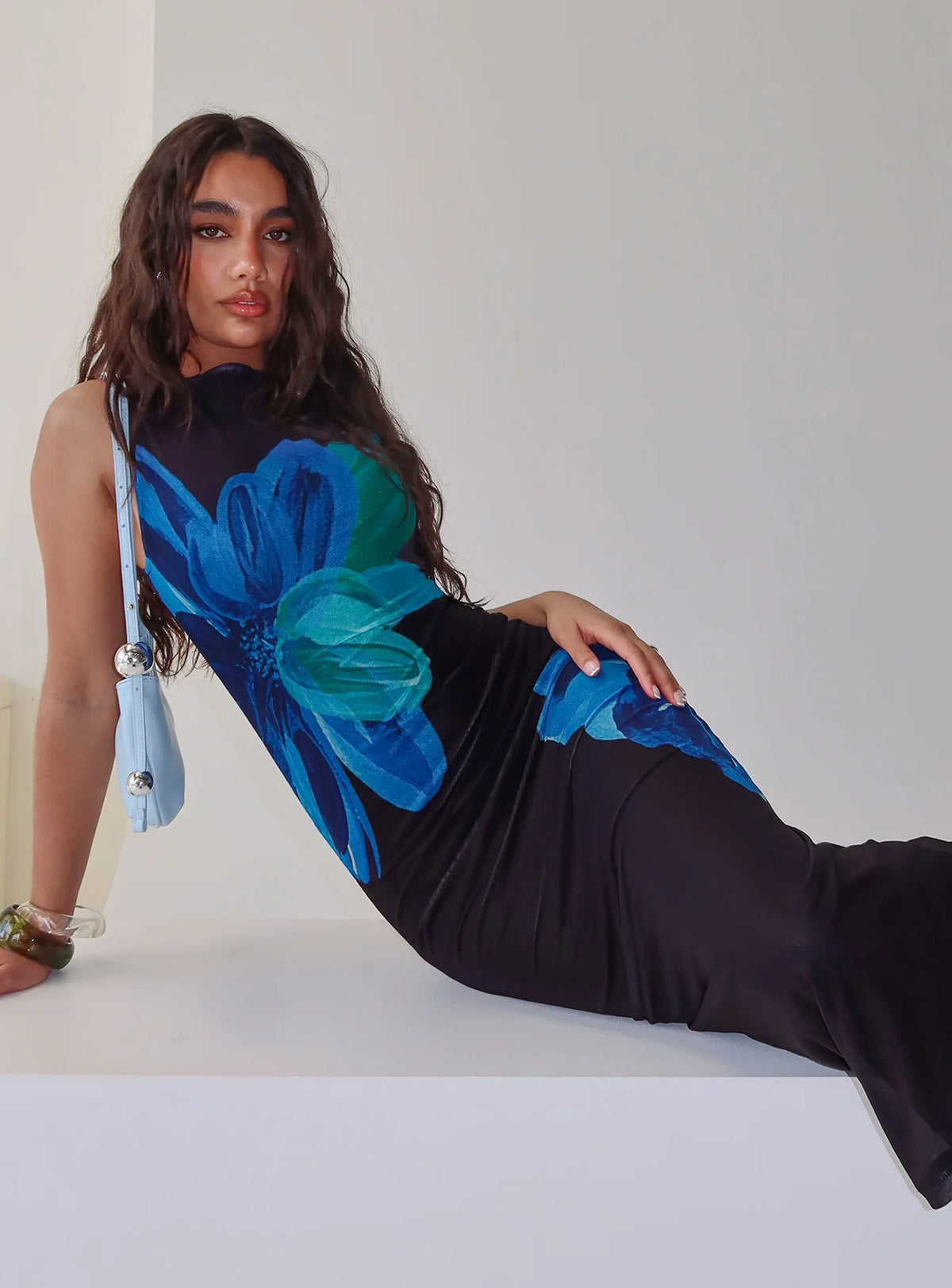 Fayola Maxi Dress Blue Floral