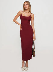 Elestria Maxi Dress Burgundy