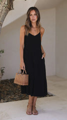 Zoey Midi Dress - Black