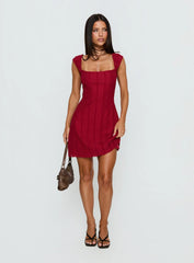 Kirrisen Textured Mini Dress Red