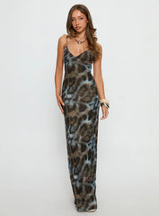 Saphrona V-neck Maxi Dress Leopard