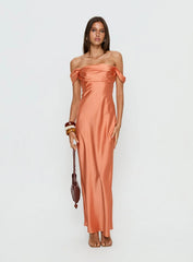 Azura Off The Shoulder Maxi Dress Orange