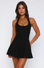 We Belong Halter Mini Dress Black