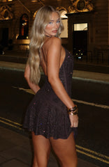 Wild Devotion Embellished Mini Dress Chocolate